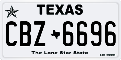 TX license plate CBZ6696