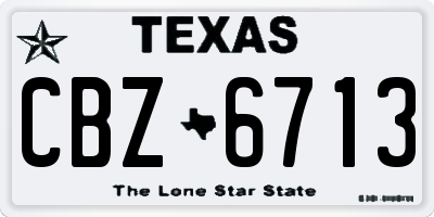 TX license plate CBZ6713