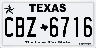 TX license plate CBZ6716