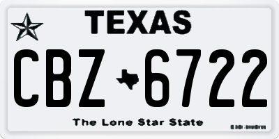 TX license plate CBZ6722