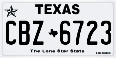 TX license plate CBZ6723