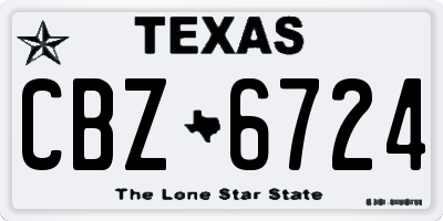 TX license plate CBZ6724