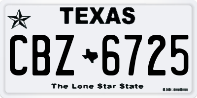 TX license plate CBZ6725