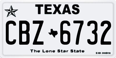 TX license plate CBZ6732