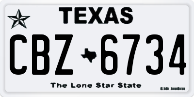 TX license plate CBZ6734