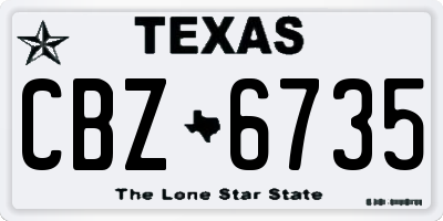 TX license plate CBZ6735