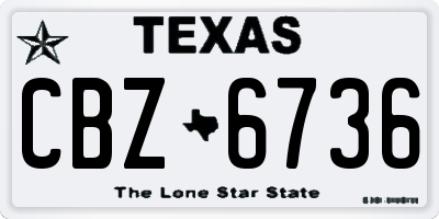 TX license plate CBZ6736