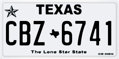 TX license plate CBZ6741