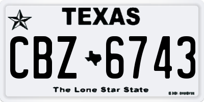 TX license plate CBZ6743