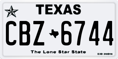 TX license plate CBZ6744