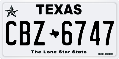 TX license plate CBZ6747