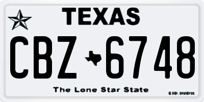 TX license plate CBZ6748