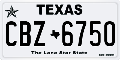 TX license plate CBZ6750