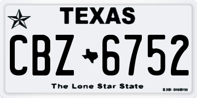 TX license plate CBZ6752