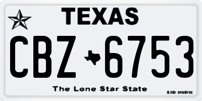 TX license plate CBZ6753