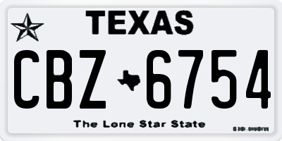 TX license plate CBZ6754