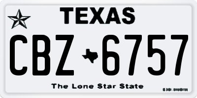 TX license plate CBZ6757