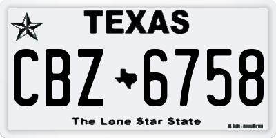TX license plate CBZ6758