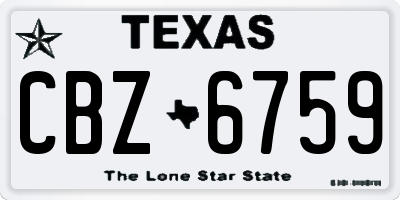 TX license plate CBZ6759