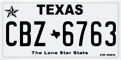 TX license plate CBZ6763