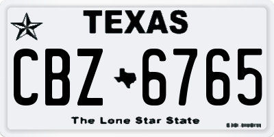 TX license plate CBZ6765