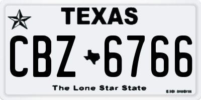 TX license plate CBZ6766