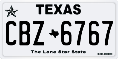 TX license plate CBZ6767