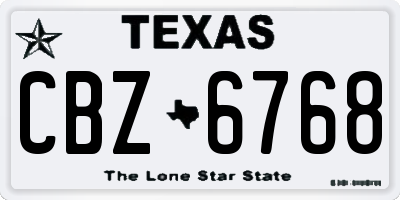 TX license plate CBZ6768