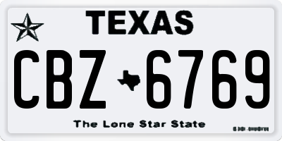 TX license plate CBZ6769