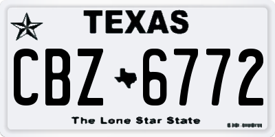TX license plate CBZ6772