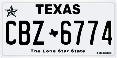 TX license plate CBZ6774