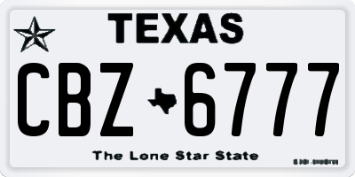 TX license plate CBZ6777