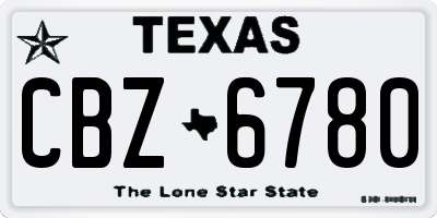 TX license plate CBZ6780