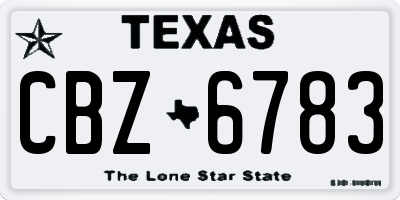 TX license plate CBZ6783