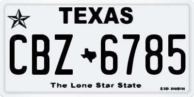 TX license plate CBZ6785