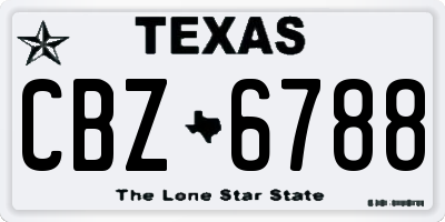 TX license plate CBZ6788