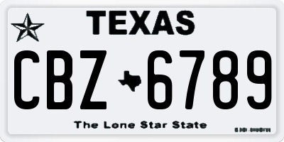 TX license plate CBZ6789