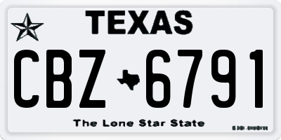 TX license plate CBZ6791