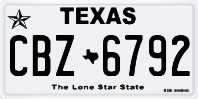 TX license plate CBZ6792