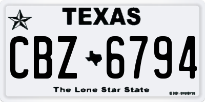 TX license plate CBZ6794