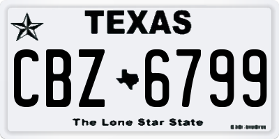 TX license plate CBZ6799