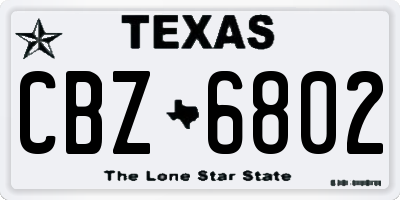 TX license plate CBZ6802