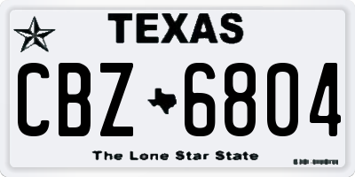 TX license plate CBZ6804