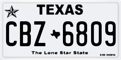 TX license plate CBZ6809