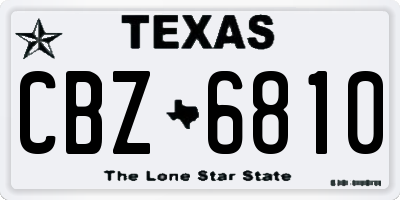 TX license plate CBZ6810