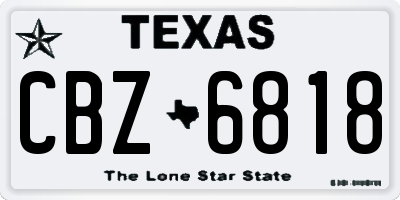 TX license plate CBZ6818