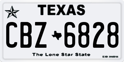 TX license plate CBZ6828