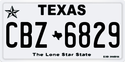 TX license plate CBZ6829