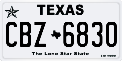 TX license plate CBZ6830