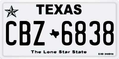 TX license plate CBZ6838
